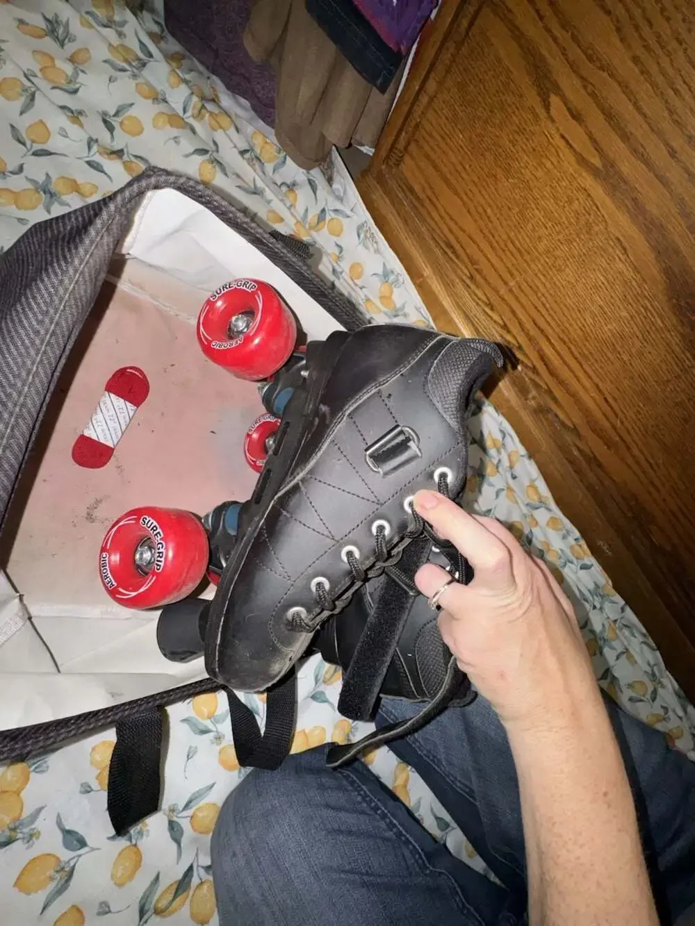 Pacer GTX 500 Quad Speed Roller Skates Mens 6 Womens 7 Sure-Grip Red Wheels